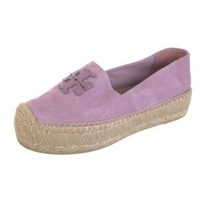 Tory Burch Everly Platform Espadrille Royal Suede, Color Freesia, Size 10, NIB